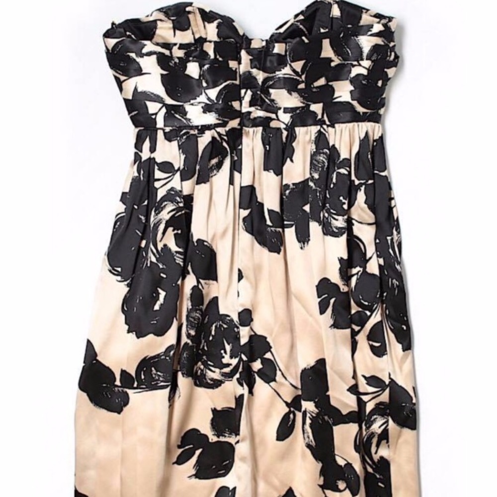 Milly Silk Floral Strapless Cocktail Dress